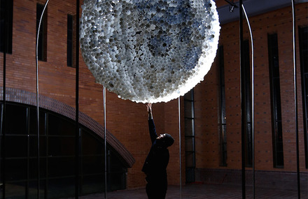 Glowing Moon Sculpture