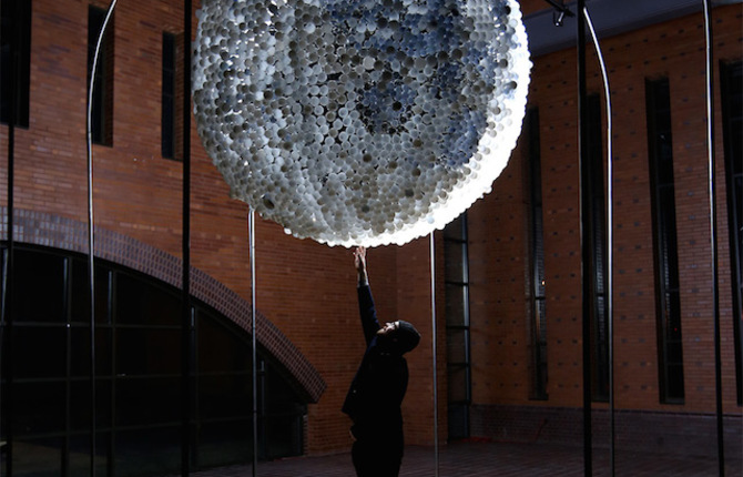 Glowing Moon Sculpture