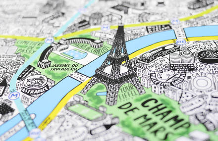 Hand Drawn Map of Paris by Jenni Sparks