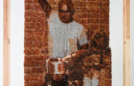 Portrait Made with Tea Bags