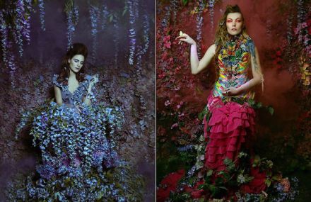 Women Portraits in Gardens of Flowers