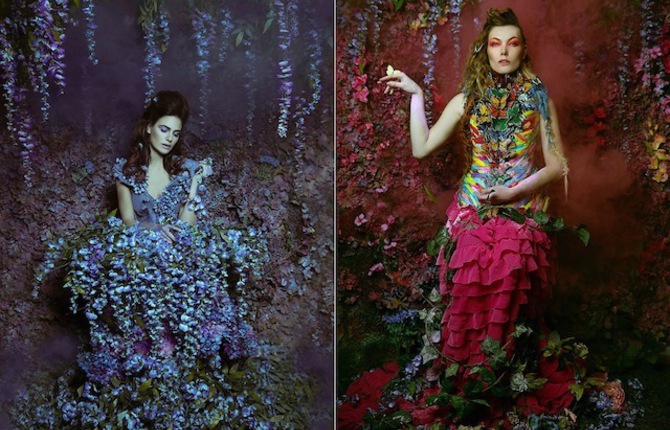 Women Portraits in Gardens of Flowers