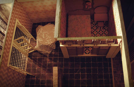 1:20 miniature model of a Tong House in Hong Kong