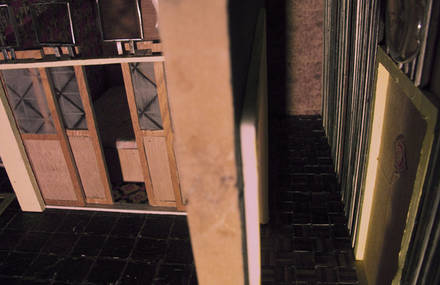 1:20 miniature model of a Tong House in Hong Kong