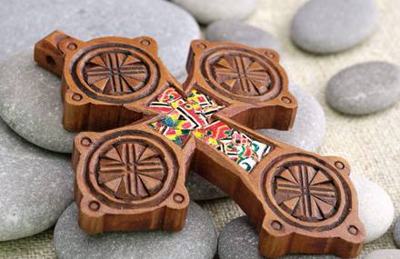 Decorative crosses on the edge of glory