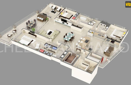 3D Floor Plan Rendering