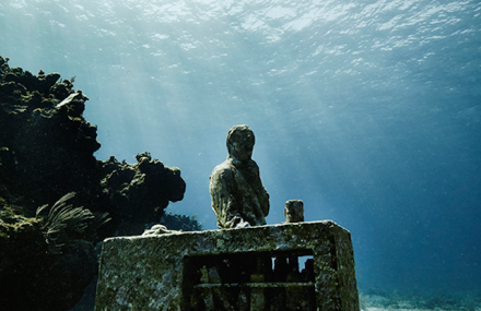 An Underwater Museum with Sculptures