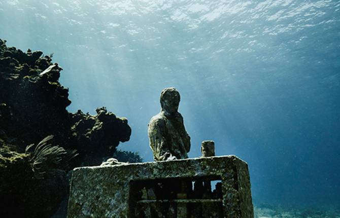 An Underwater Museum with Sculptures