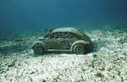 An Underwater Museum with Sculptures