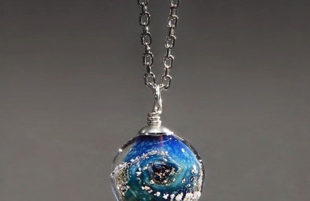 Glass Planets Necklaces Filled by the Ashes of Lost Ones