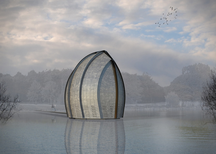 Curved Chapel On Lake_1