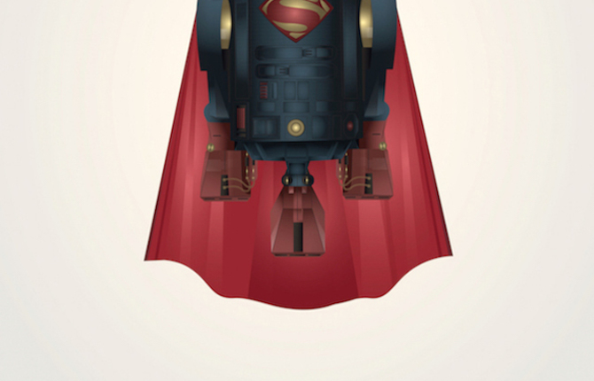 R2-D2 Star Wars Mashups with Superheroes Characters