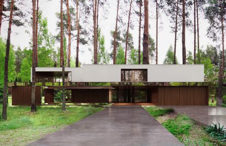 Reflective Home with Mirrored Facades