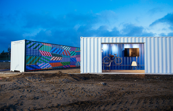 Warehouse Turned Into A Colorful Workspace