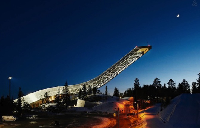 A Penthouse at the Top of a Ski Jump in Norway
