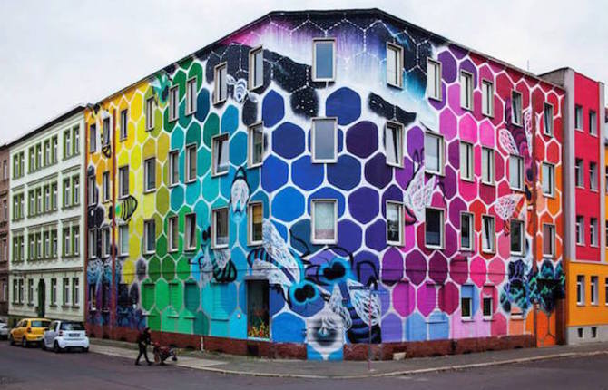 Mural Colorful Honeycomb in Germany