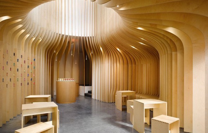 Wooden Tea Lounge by Studio Pha