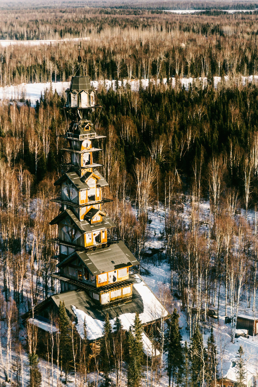 Abandonned Towers Over Alaskan Forest_4