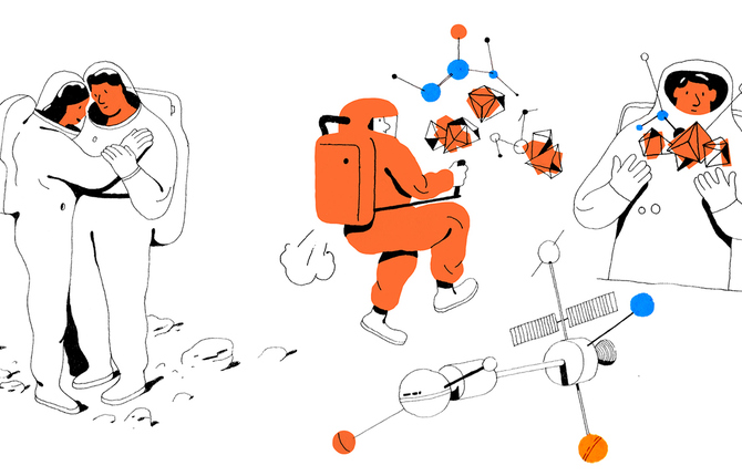 Astronaut Illustrations by Vincent Mahe
