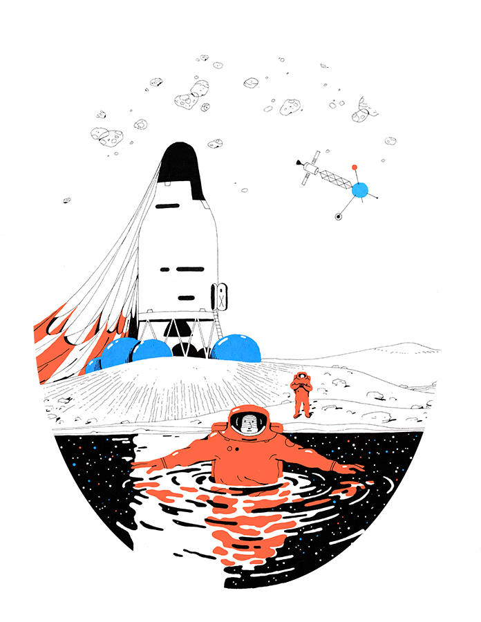 Astronaut Illustrations by Vincent Mahe_2