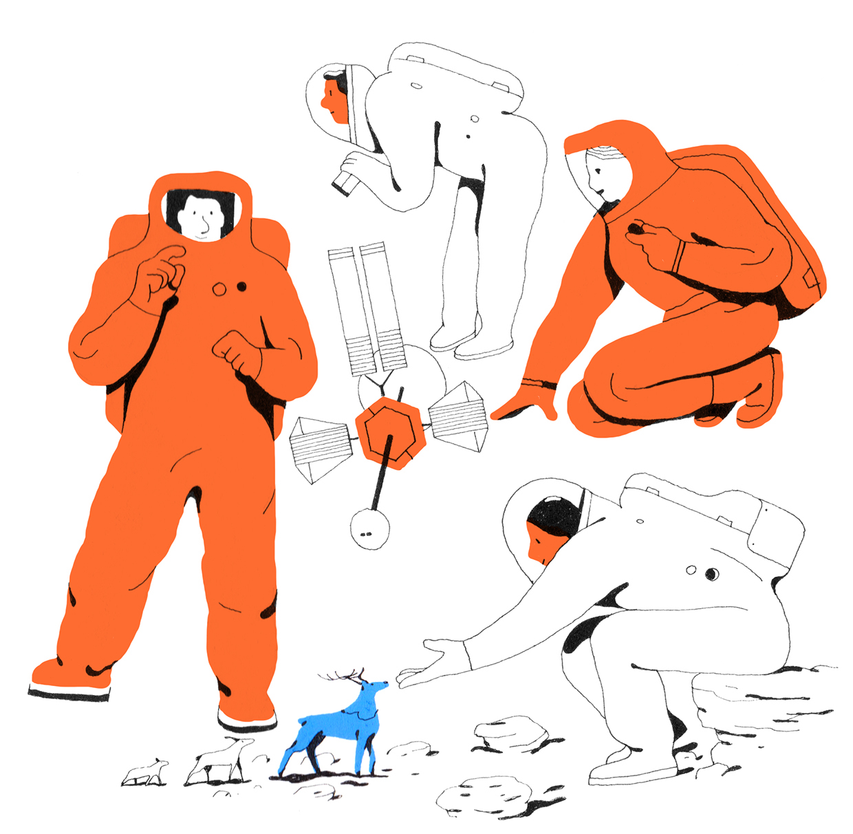 Astronaut Illustrations by Vincent Mahe_7