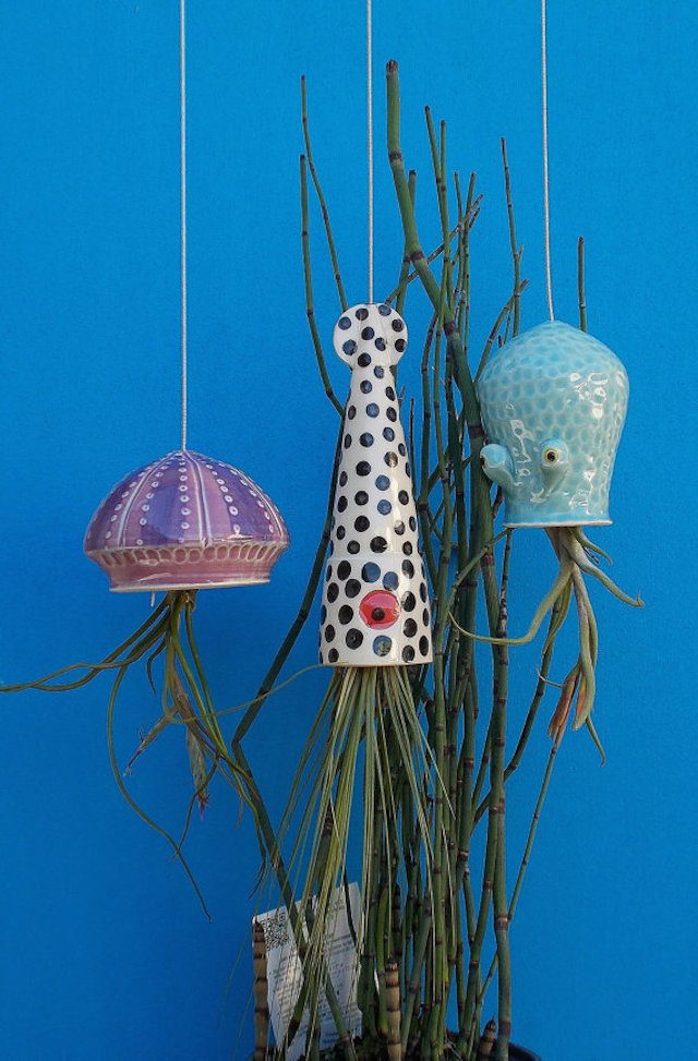 Ceramic Cephalopod and Jellyfish Air Plant Holders-1