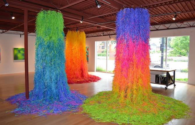 Colorful Paper Installations by Travis Rice