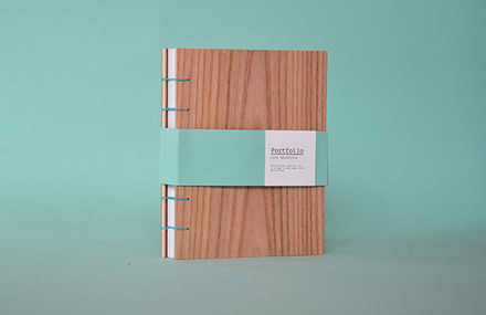Portfolios with Wooden Covers and Nice Postcards