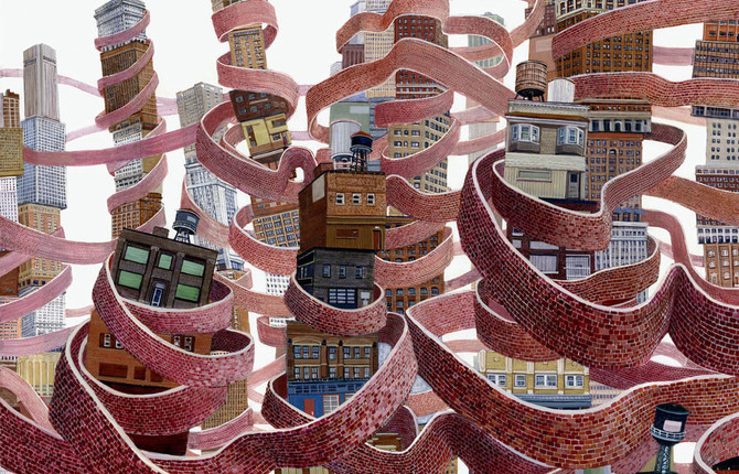 Paintings of Urban Turmoil by Amy Casey