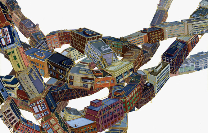 Paintings of Urban Turmoil by Amy Casey