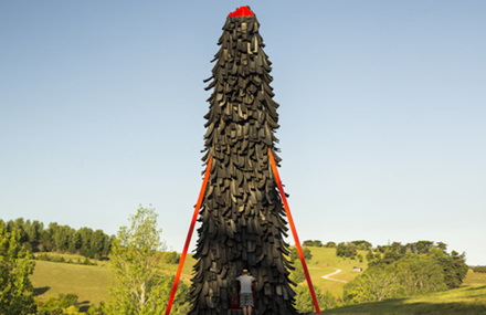 Strange Tower Made from Old Tyres
