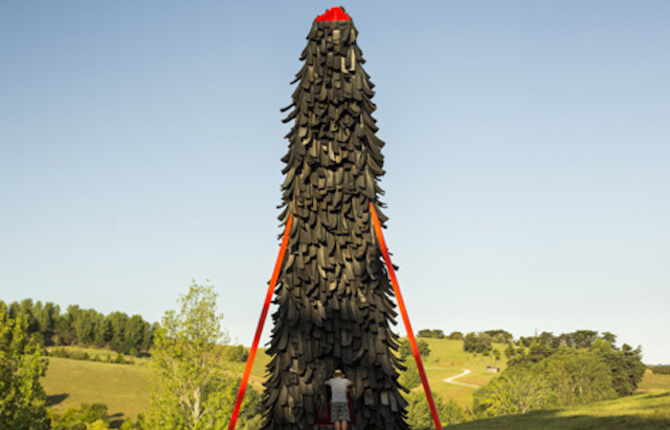 Strange Tower Made from Old Tyres