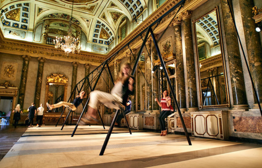 Swing Set Installation in Grand Milanese Palazzo