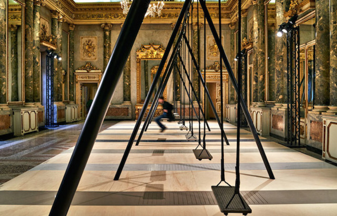 Swing Set Installation in Grand Milanese Palazzo