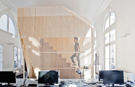 Wooden Playful Furniture Blocks in an Office