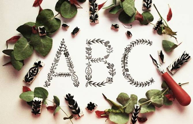 Floral Alphabet Typography