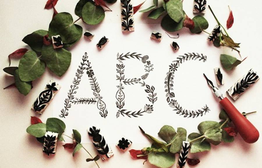 Floral Alphabet Typography