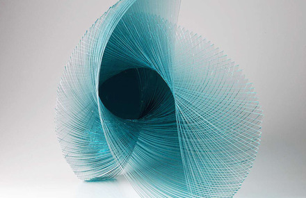 Spiraling Layered Glass Sculptures