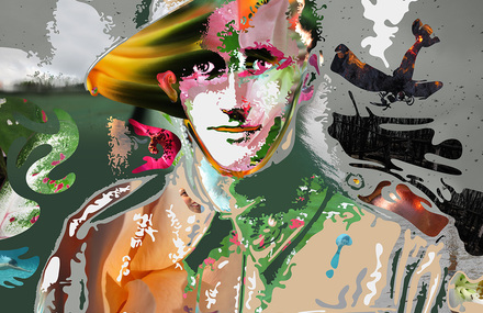 Multilayered portrait pays tribute to a WWII soldier