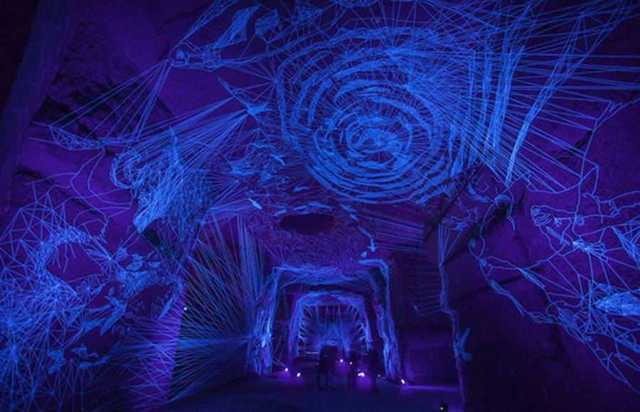Stellar Tunnels of Illuminated Thread Drawings