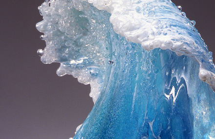 Glass Sculptures of Crashing Frozen Waves