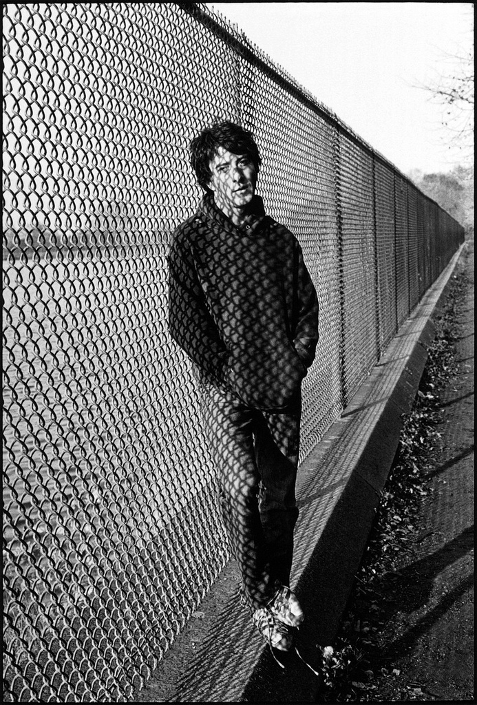 Dustin Hoffman at the resevoir in Central Park between takes, Marathon Man, Manhattan, New York, 1975