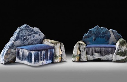 Majestic Chairs with Mountains Prints