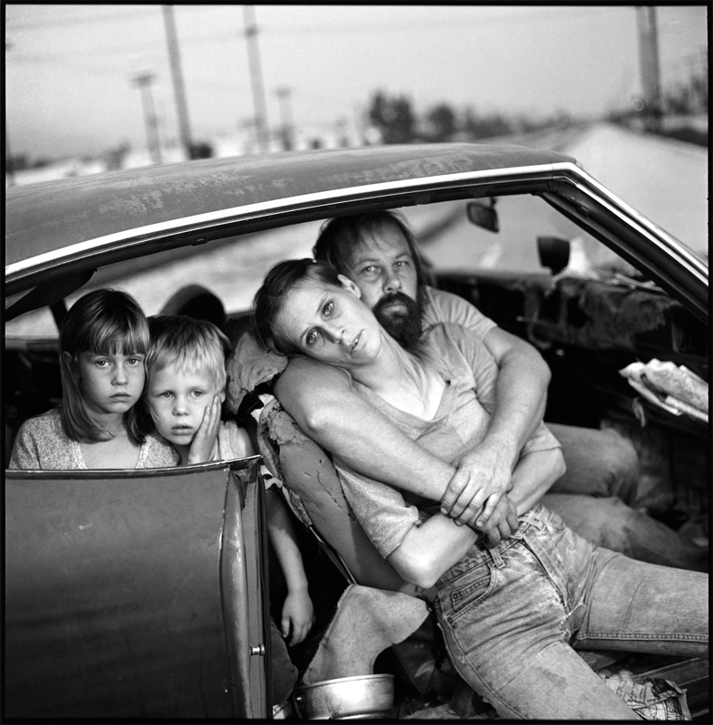 The Damm family in their car,Los Angeles, California 1987