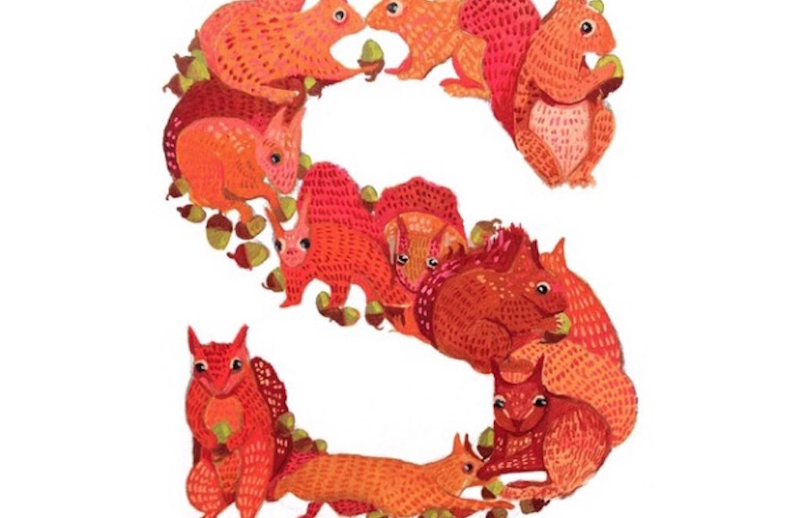 Alphabet Letters With Detailed Illustrations of Nature