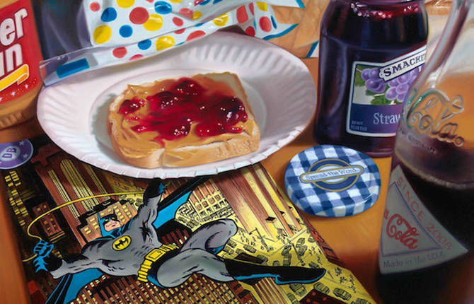 Photorealistic Paintings of Food and SuperHeroes