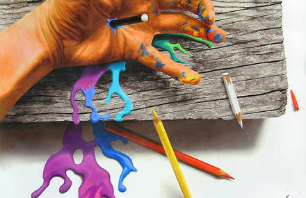 La peinture aux crayons