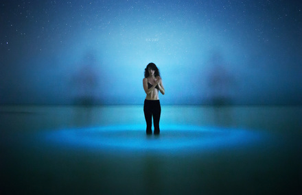 Long Exposure Portraits with Glowing Plankton