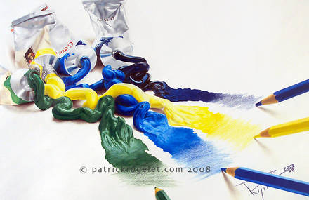 La peinture aux crayons