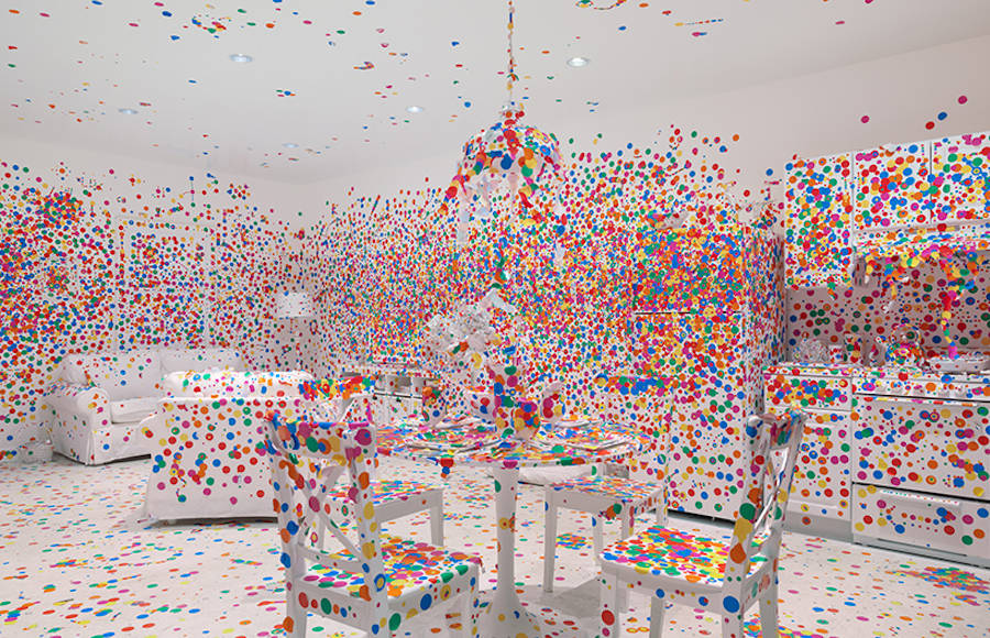 The Obliteration Room with Colorful Polka-Dot Stickers